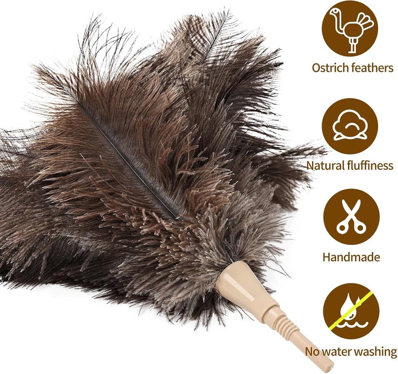 FeelfunFeather Extendable Cleaning Duster 94 Inch - Long Telescoping Ostrich Feather Dusters with Stainless Steel Extension Pole for High Ceiling Fan, High Ceilings,Roof Dusting - Image 3